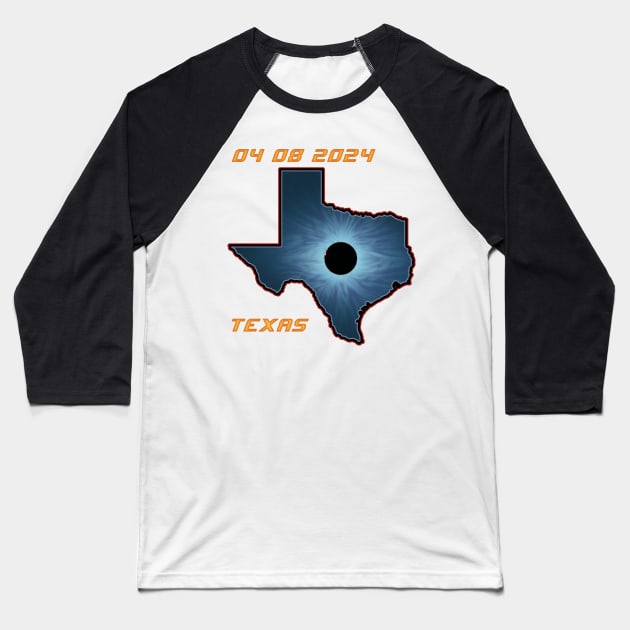 Texas 2024 Total Solar Eclipse Baseball T-Shirt by Victopia